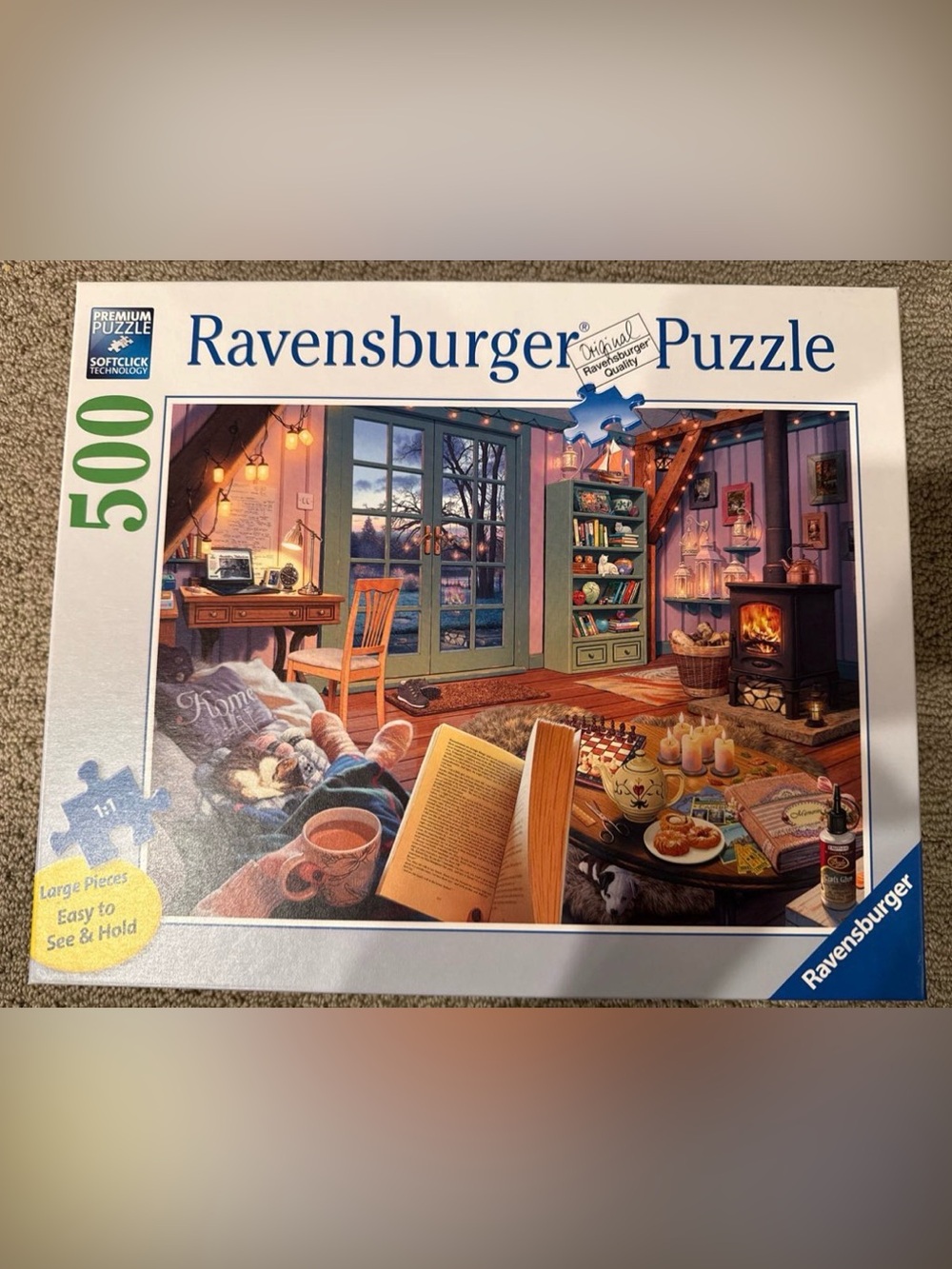 Ravensburger Cozy Reading Room Puzzle - Blue, Green, Brown, Orange